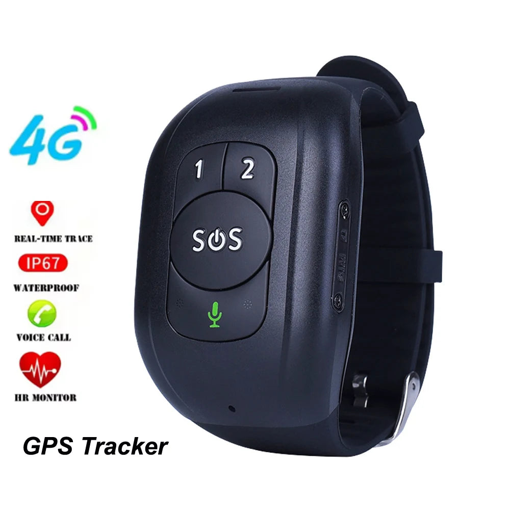 HOT 4G Elderly GPS Tracker V48 SOS Button Wristband Emergency Alarm Waterproof GPS Heart Rate Blood Pressure Monitor