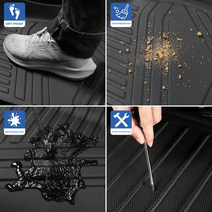Left Drive for Toyota RAV4 Hybrid 2026 Car Floor Mats Cargo Trunk Pad TPE 3D Waterproof All Weather Accessories Black