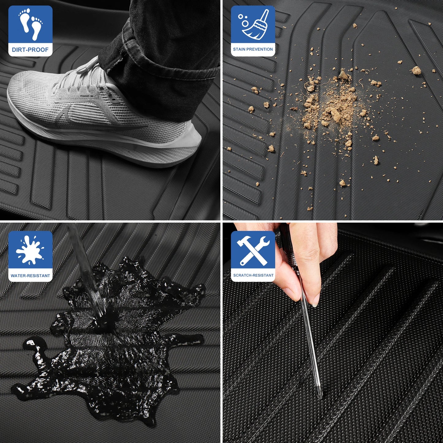 Left Drive for Geely EX5 EM-i 2025 2026 LHD Car Floor Mats Cargo Liner Trunk Pad TPE 3D Foot Mat Waterproof All Weather BLACK