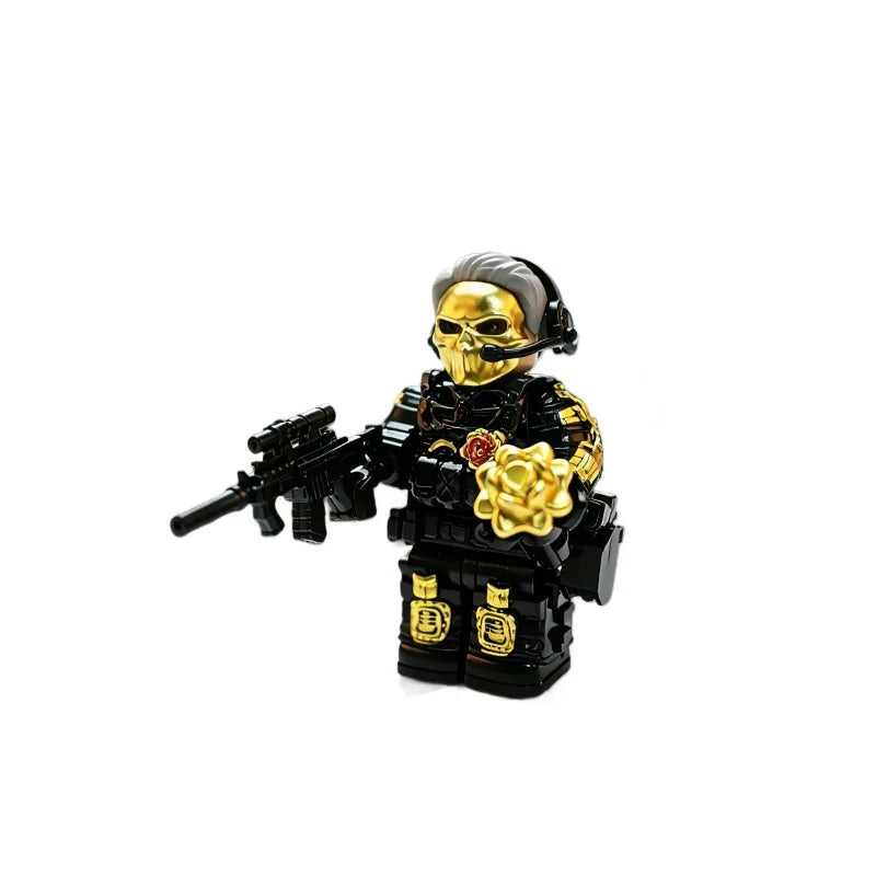 Military Building Block figures, Dragon Operation Red Wolf Special Agent Soldier Model, DIY Assembly Bricks Toy for Collection