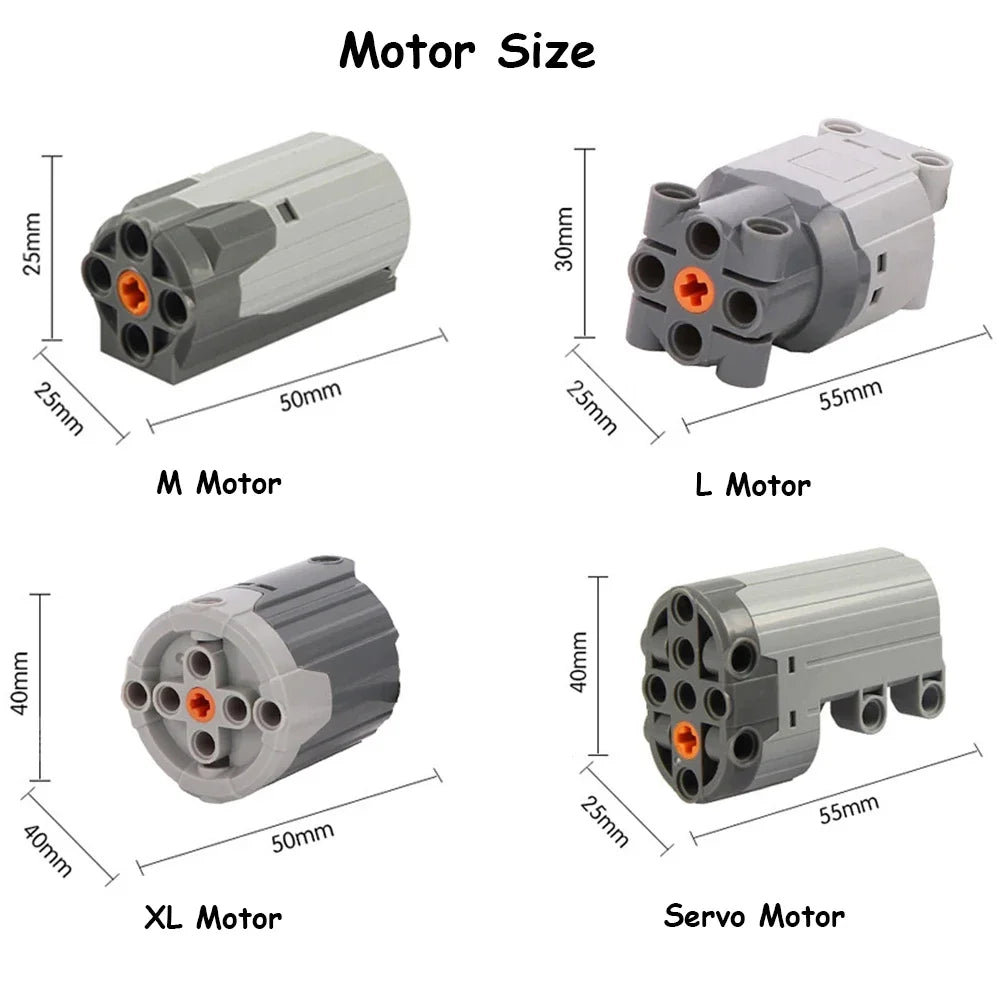 11pcs Technical Blocks Servo PF Train Motor Power Functions MOC High-Tech Parts Bricks Accessories Technik Servo RC Motor 8884
