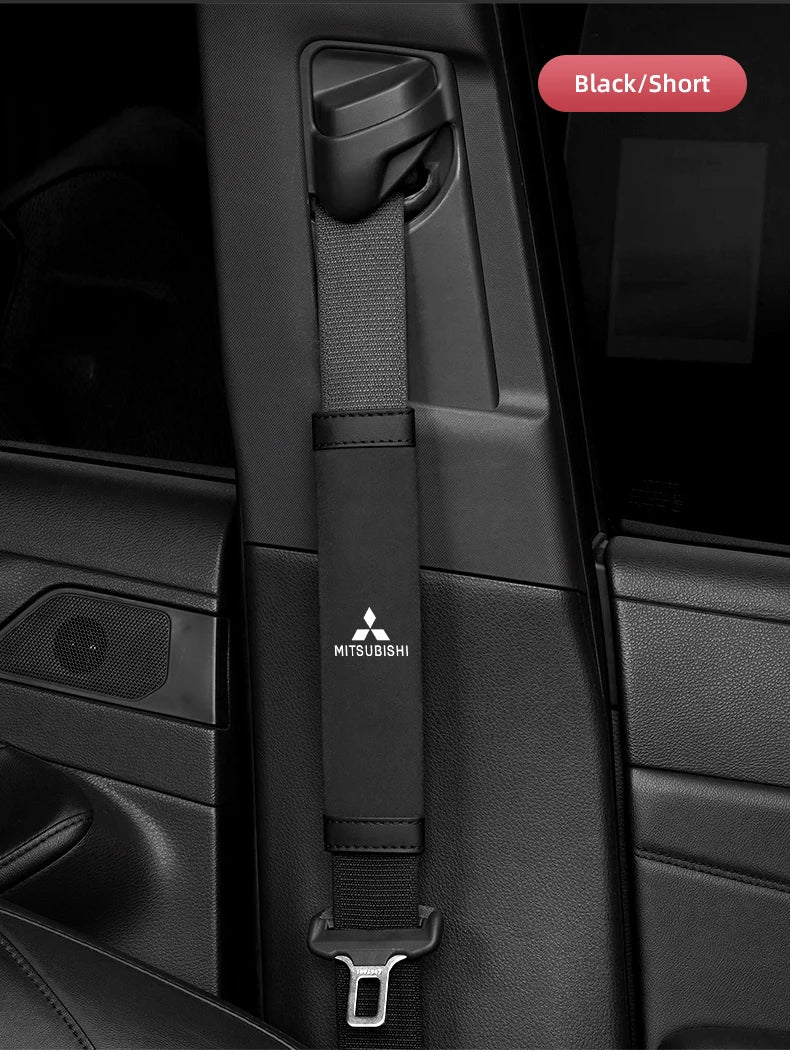 2Pcs Car Seat Belt Cover Shoulder Protector Auto Accessories For Mitsubishi Eclipse Lancer Outlander Pajero Ralliart Star Mirage