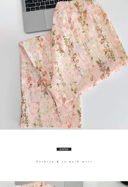 Cloud Cotton Sleepwear Set for Women Casual Spring Autumn Long Sleeve Long Pants Home Clothes  Plant Floral Print