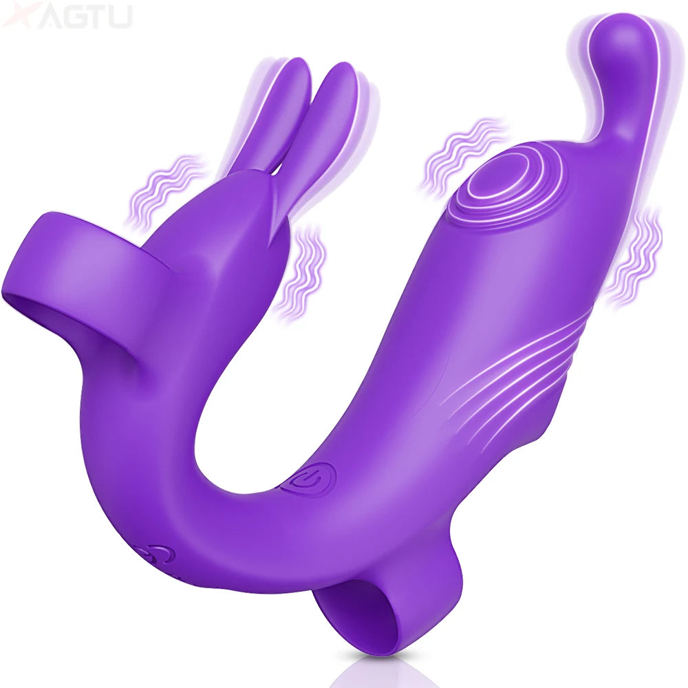 Finger Vibrator for Women Heating Vagina Vibrator Clitoris Nipples Stimulator Female Masturbator Interaction Sex Toy for Couples