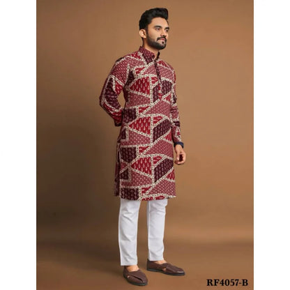 2025 Men's Clothing Ethnic Print Plus Size Tops Wedding Wear Classic Men's Long Sleeve Shirts Traditional Casual Shirts Male ﻿