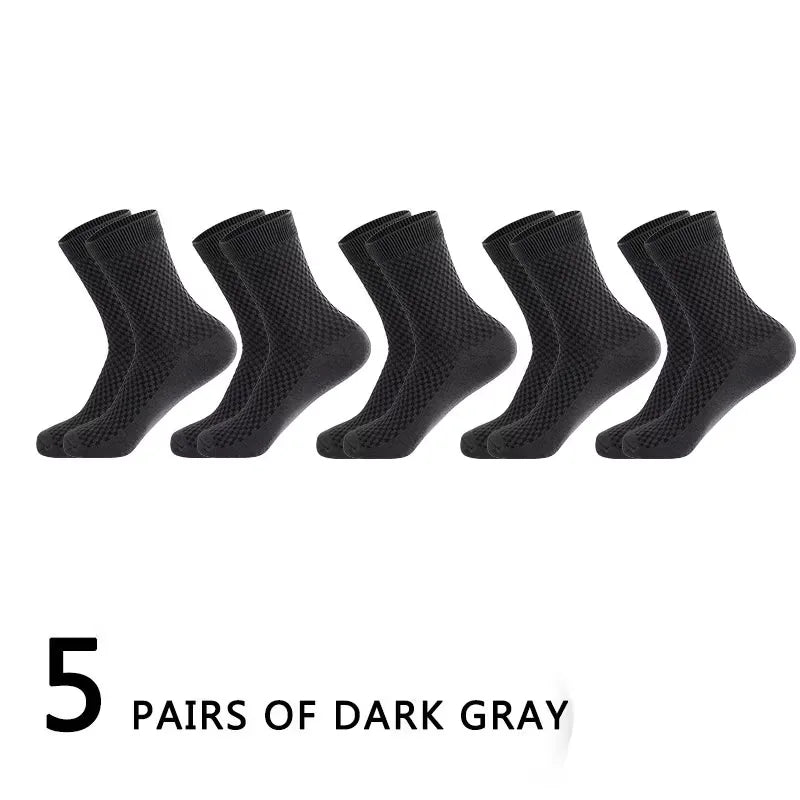 10 Pairs/Lot Men's Socks Bamboo Fiber Business Socks Breathable Deodorant Casual Socks, Large Size EU 38-46, High Quality