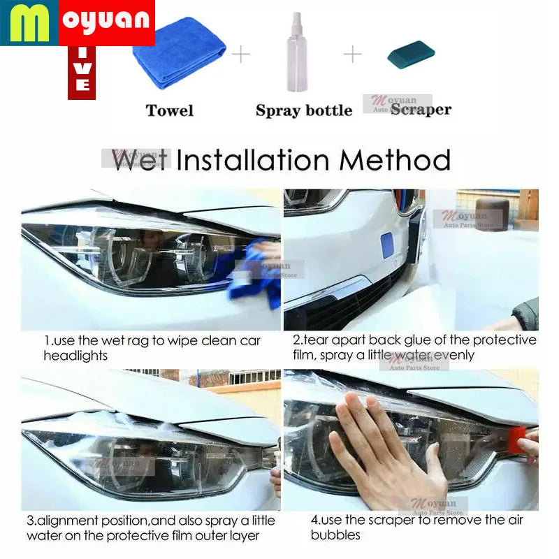 2 Pcs Car Headlight Protective Film Transparent Black TPU Sticker For Lexus IS 2016-2020 IS 200t 300h 250 F Sport Accessories