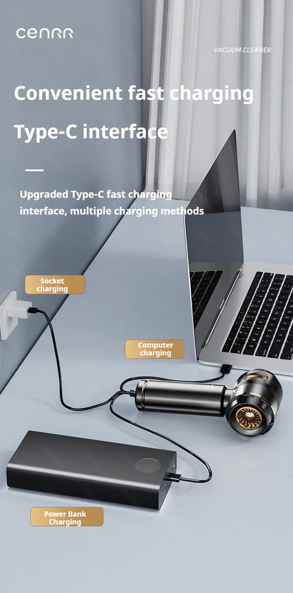 CENRR Car Vacuum Cleaner 998000PA Handheld Wireless Powerful Portable Vacuum Cleaner Home Appliance Cleaning Machine Car Cleaner