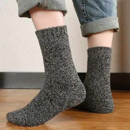 5pairs Winter Merino Wool Socks for Men Super Thick Warm High Quality Harajuku Retro Snow Casual Antifreeze Cashmere Socks Men