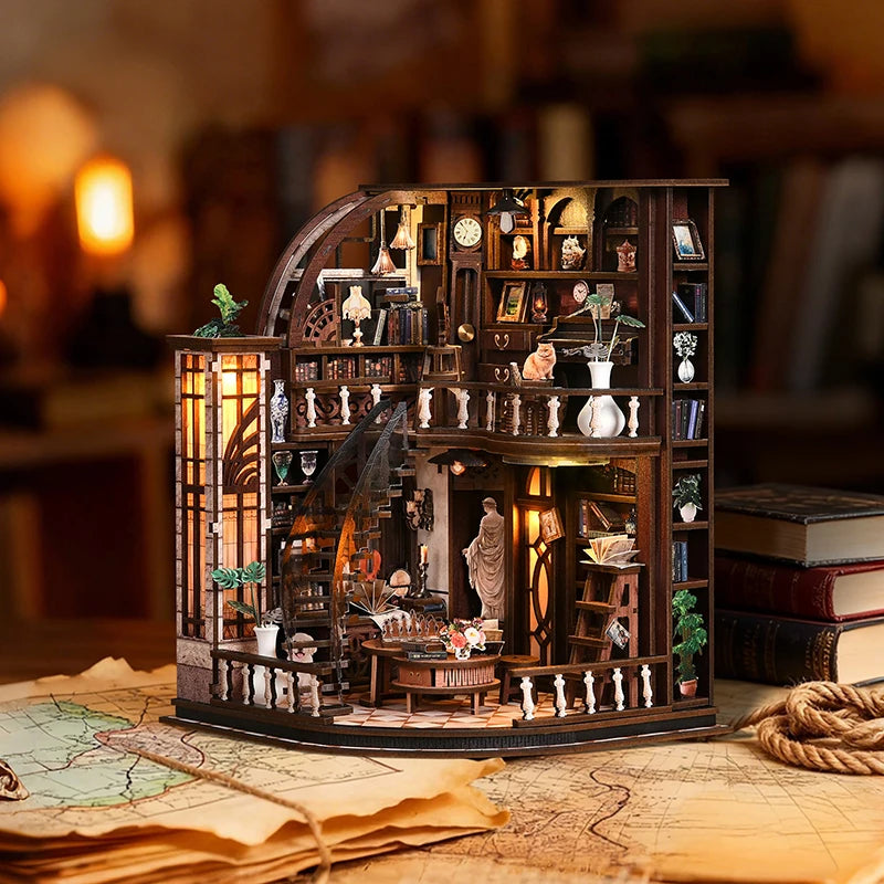 Book Nook Kit Fantasy 3D Wooden Puzzle DIY Miniature House Dollhouse Modern Unfinished Gift Adults Hobby Kit