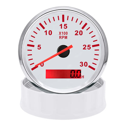85mm Tachometer 3000RPM With Hourmeter Truck Car Boat Diesel Engine Tacho Meter RPM Gauge M18 / M16 Car Boat Tachometer Sensor
