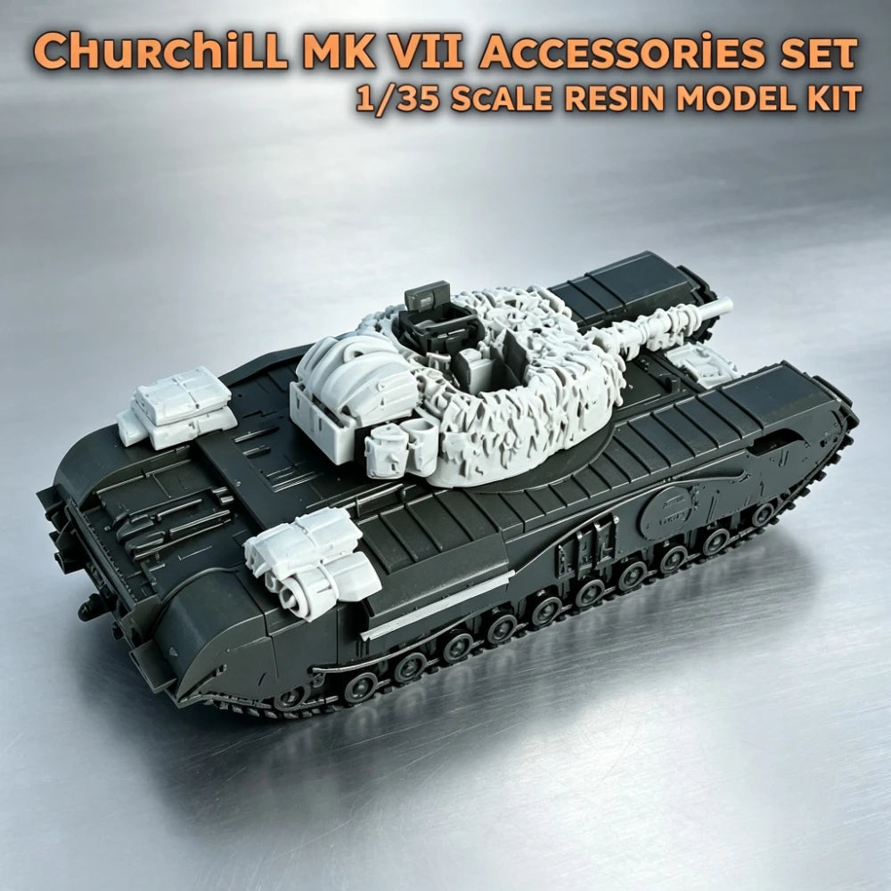 1/35 Churchill MK VII Accessories Set T35020, Resin Model Kit Parts for Military Tank Diorama Scene Building