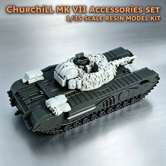 1/35 Churchill MK VII Accessories Set T35020, Resin Model Kit Parts for Military Tank Diorama Scene Building