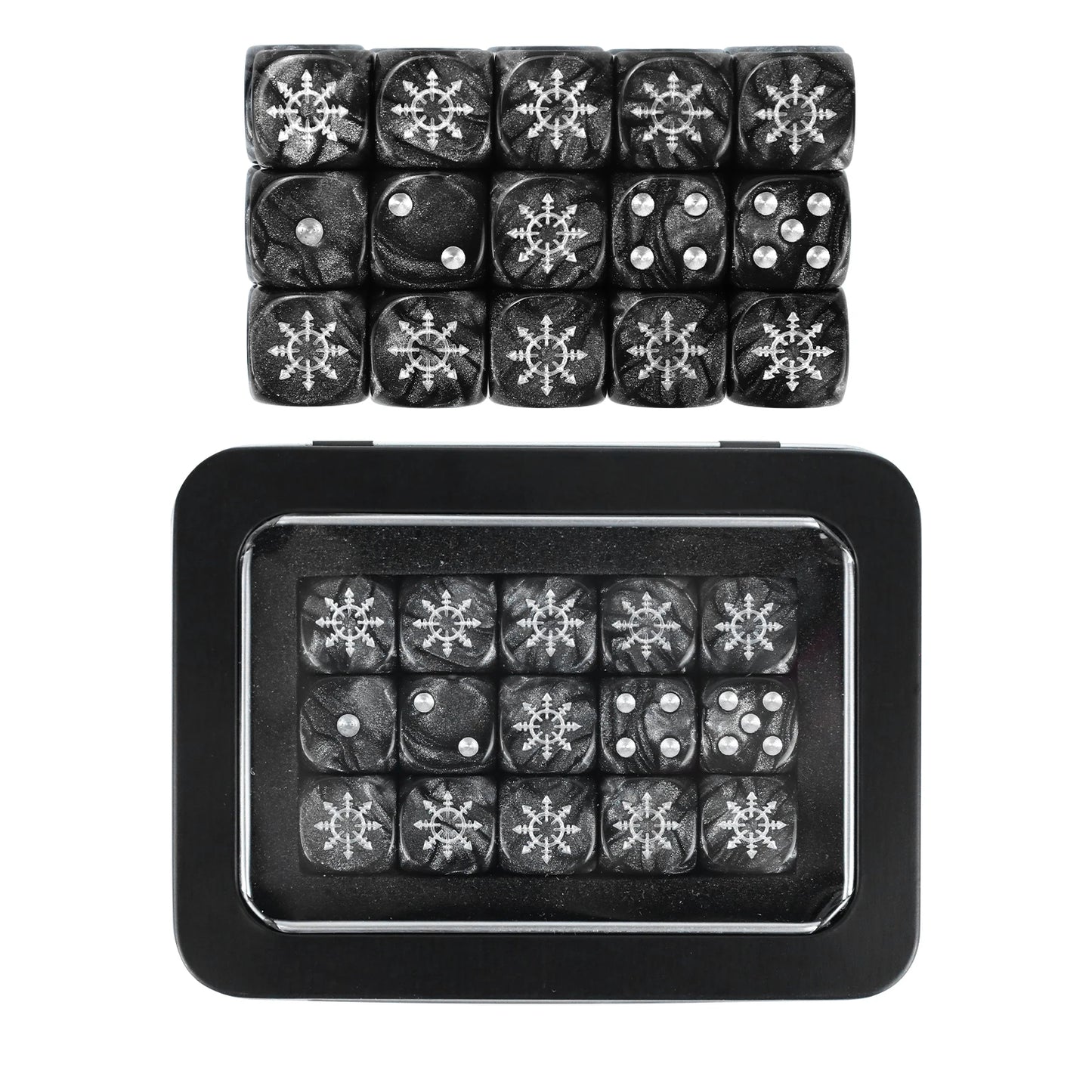 15PCS 16mm/0.63inch D6 Wargaming Dice Set for Tabletop Miniatures Game, Damage Tracking,Army Faction Themed Dice Tokens