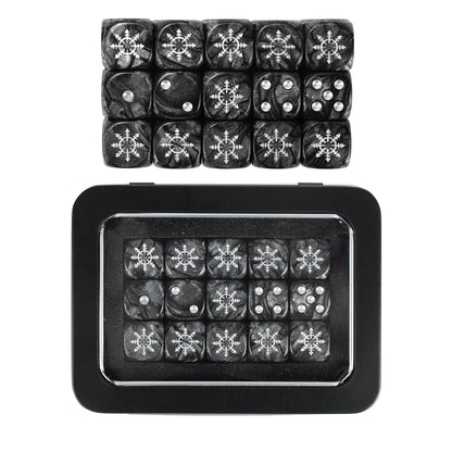 15PCS 16mm/0.63inch D6 Wargaming Dice Set for Tabletop Miniatures Game, Damage Tracking,Army Faction Themed Dice Tokens