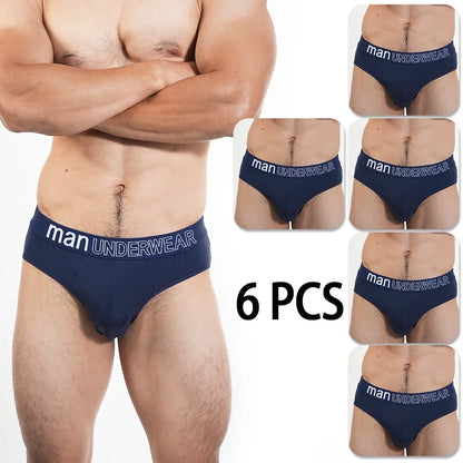 6Pcs Men‘s Large Briefs Mens Comfortable Underpants Man Sexy Gifts Underwear Breathable Triangle Panties Para Hombres 2025 New