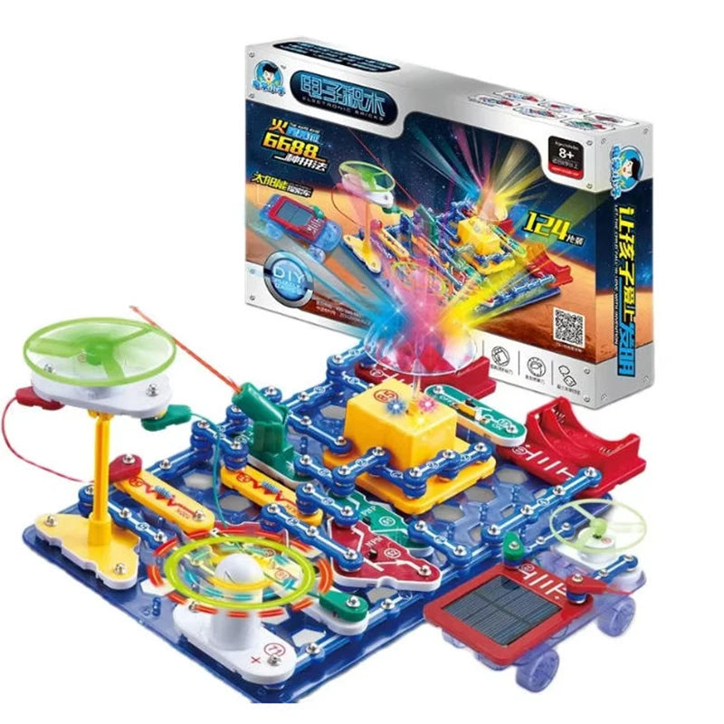 Puzzle New Circuit Electronic Building Blocks Scientific Experiment Education Children Assemble Toys Electronic Exploration 8+
