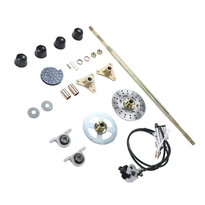 Go Kart Rear Axle Assembly  Construction 29in Axle Length Brake Disc Caliper Assembly for 50cc 70cc 90cc ATV Quads