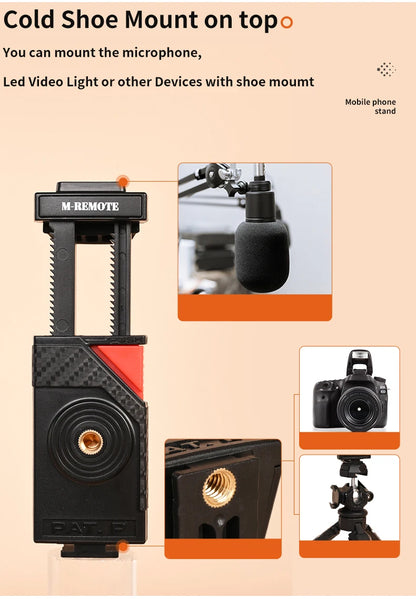 2M Portable Universal Tripod Aluminum Alloy Lamp Holder for 1/4 screw Fill Light Lightweight Camera Action Camera