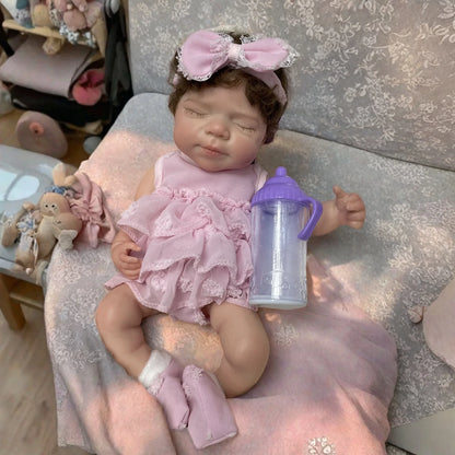13 Inch Pascale Silicone Doll Handmade Cute Bebe Newborn Baby Soft Solid Silicone Girl Can Open Mouth For Gifts