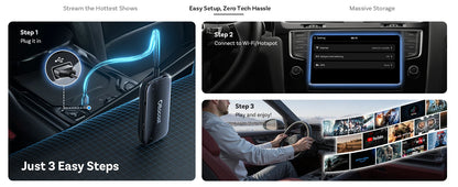 OTTOCAST Play2Video Ultra Wireless CarPlay AI BoxVideo Streaming forCar YouTube Netflix IPTV Plug&Play for Factory Wired CarPlay
