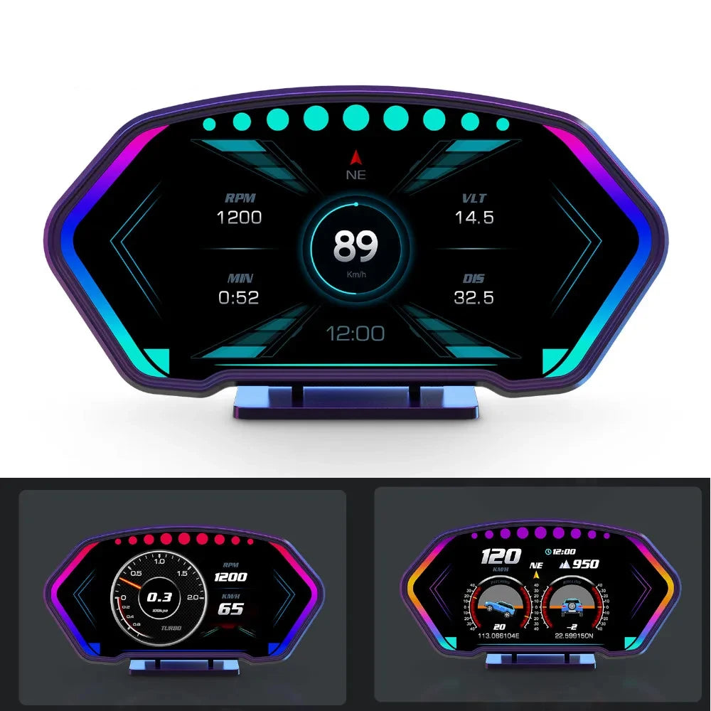 36 Functions HUD OBD+GPS Dual System Car Head Up Display GPS Speedometer Slope Meter Water Temp Speed Alarm on-board Computer