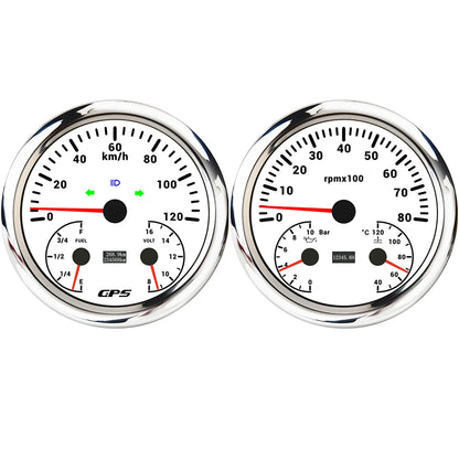 ELING 110mm Car 3in1 Multifunctional GPS Speedometer 120K 200K with Tachometer with Oil Pressure Water Temp Fuel Level Voltmeter