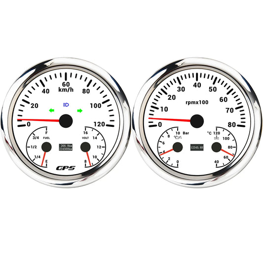 ELING 110mm Car 3in1 Multifunctional GPS Speedometer 120K 200K with Tachometer with Oil Pressure Water Temp Fuel Level Voltmeter