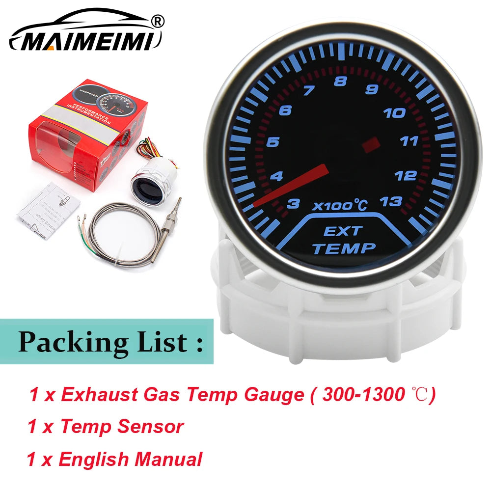 12V Boost Gauge Water Temp  2" 52mm LCD Display Turbo RPM Tachometer Oil pressure gauge with sensor -1-2.0-3.0 bar Racing Meter