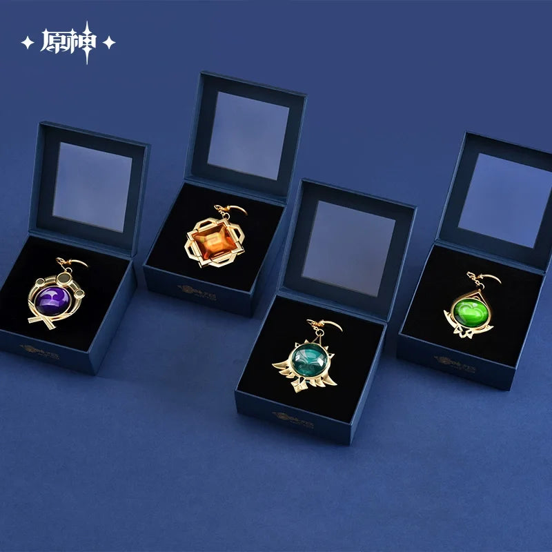 Sunsyea Genshin Impact Official Merch miHoYo Original Authentic Eyes of God Keychain Mondstadt Liyue Inazuma