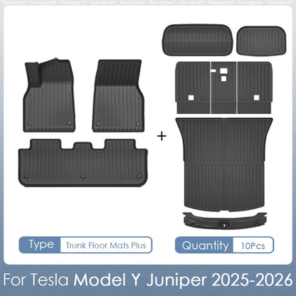 For Tesla Model Y Juniper 2026 Accessories TPE Floor Mats Cargo Liner Waterproof Trunk Mat for Tesla Model Y Juniper Accessories