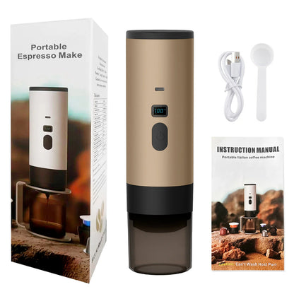 3 In 1 Espressoes Machine High Capacity Battery Digital Display Wireless Washable Usb Rechargeable Coffee Maker For Travel