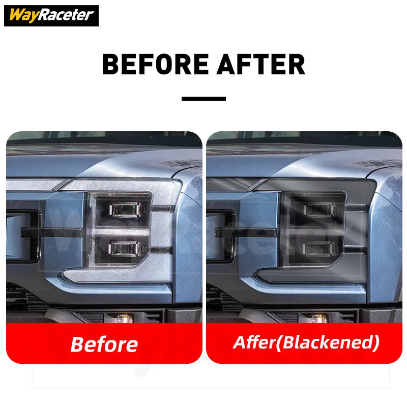 Car Headlight Protective Film Transparent Smoked Black TPU Sticker For BYD Shark 6 2025 2026 Off Road 4X4 Exterior Accessories