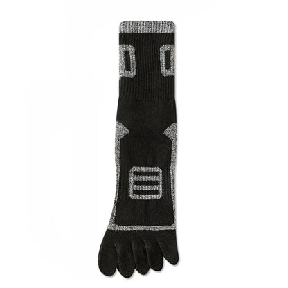 6 Pairs Man High Quality Cotton Sports Running Crew Socks Fleece Toe Socks Men Autumn Winter Warm Five Finger Socks