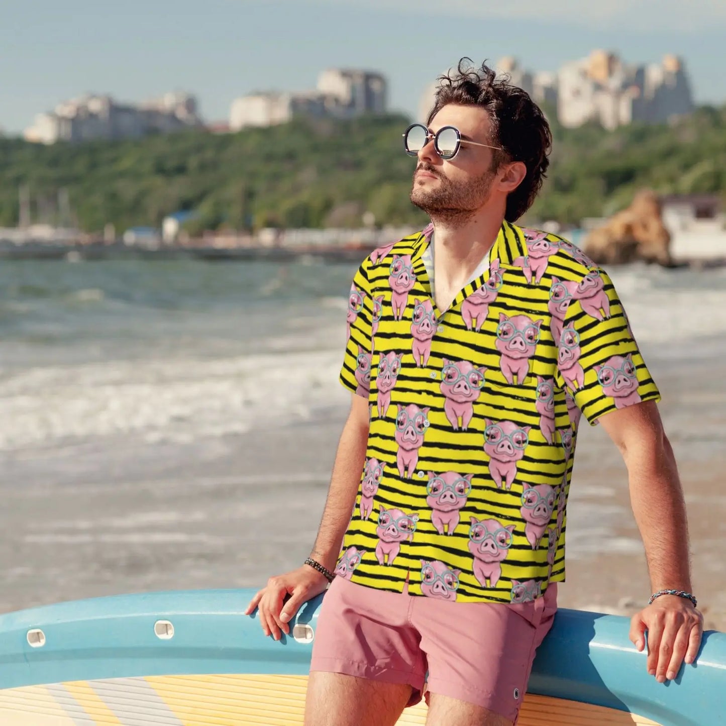 Custom Pattern/LOGO Hawaiian Men's Shirt Full Print Summer Short-sleeved Shirt Personalized Button Down Shirts Customized Gifts