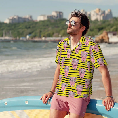 Custom Pattern/LOGO Hawaiian Men's Shirt Full Print Summer Short-sleeved Shirt Personalized Button Down Shirts Customized Gifts
