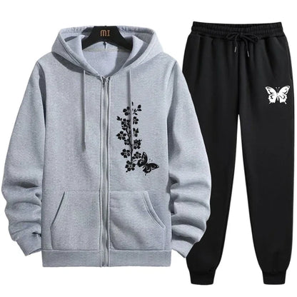 Autumn Winter Casual Sportswear 2025 Womens Tracksuit Set 2 Pieces Zipper Hoodie with Joggers Pants Urban Streetwear Outfit