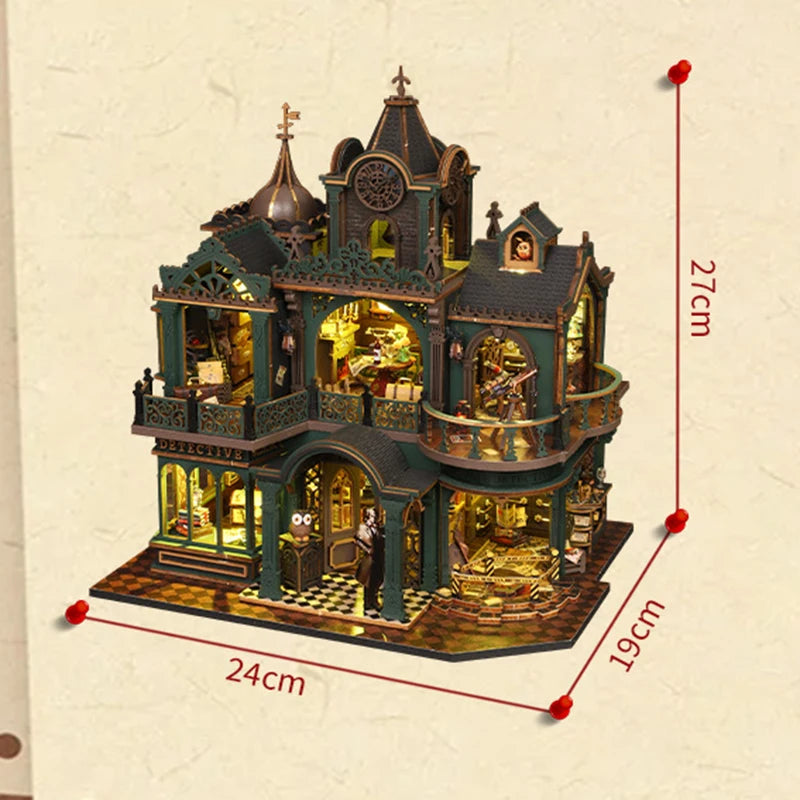 New Diy Doll Miniature House Kit Wooden Casa Dollhouse With Furniture Light Handmade Home Assembly Miniature Toys Birthday Gifts