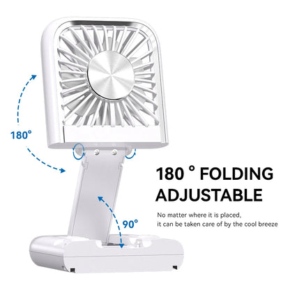 Portable Fan Semiconductor Cooling with Power Bank LED Display Type-C Rechargeable Foldable Pocket Fan