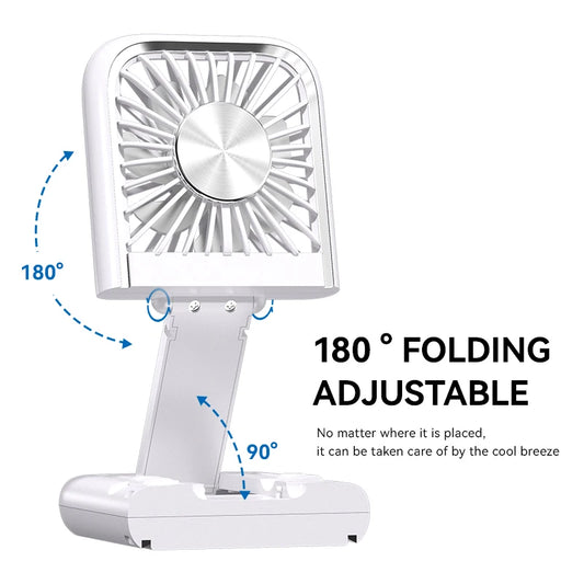 Portable Fan Semiconductor Cooling with Power Bank LED Display Type-C Rechargeable Foldable Pocket Fan