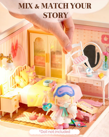 Robotime Rolife 3D Puzzle Model Super Store Series Lovely Pink Bedroom Plastic DIY Miniature House Kit Building Blocks Kits