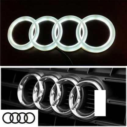 Car front grille 4D LED logo light front ring Sticker suitable for Audi A3 A4 A5 A6 A7 S3 S5 S6 S7 Q3 Q5 car supplies.