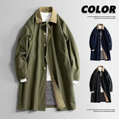 Autumn and Spring New Fashion Trend Windproof Warm Long Trench Coat Men's Casual Loose Sports Plus Size High-grade Jacket L-8XL