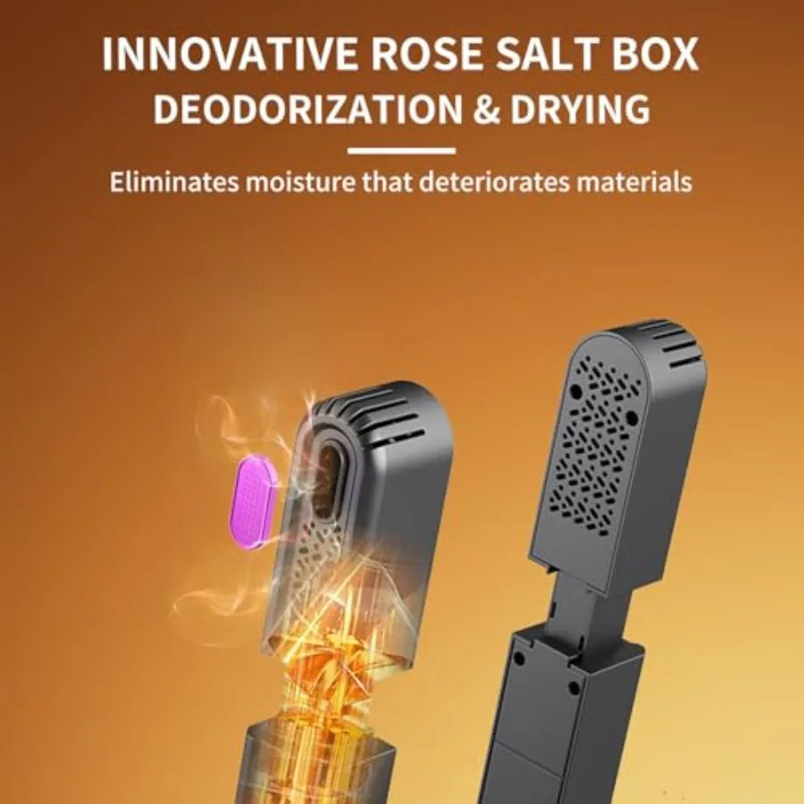 Shoe dryer for indoor use, ABS plastic, white, telescopic boot and glove dryer with timer function eliminates dampness and odor