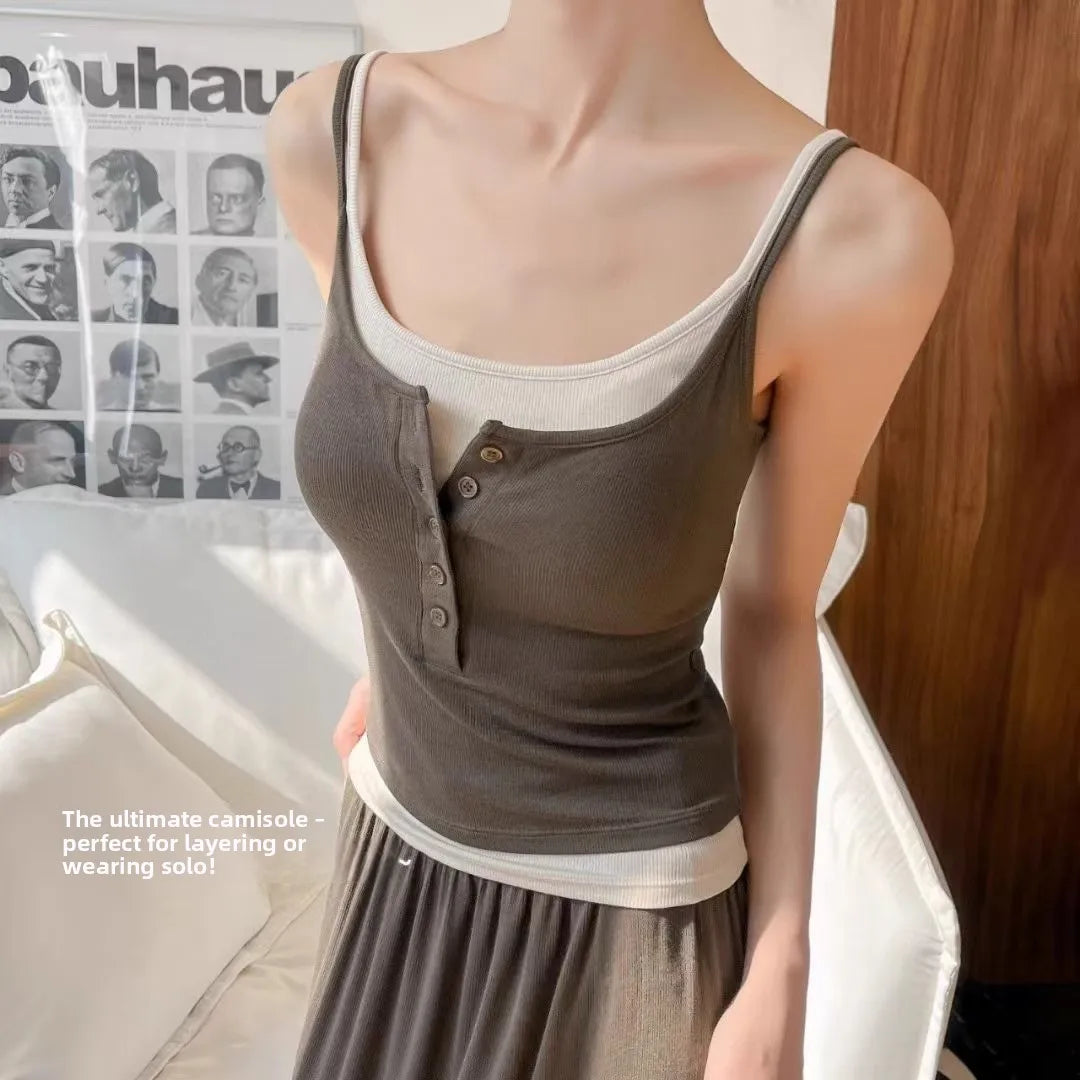 25 Styles Spicy Girl Single Wear Inner Wear Outer Wear Color Block Halter  with Chest Pad Vest Beautiful Back