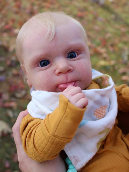 Cokela 19inch/48cm Real baby doll Real Soft Touch Baby Realistic Silicone Reborn Baby Doll With Hand-Drawing Hair