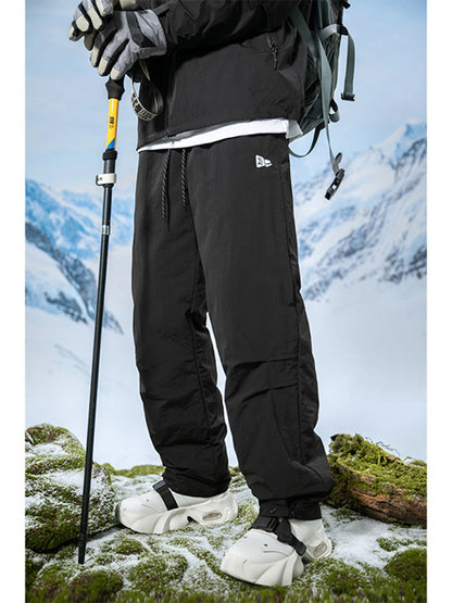 Thickened down Cotton Trousers for Men Winter Outdoor Snow Skiing Windproof Waterproof Warm Straight Leg Pants Youth Casual