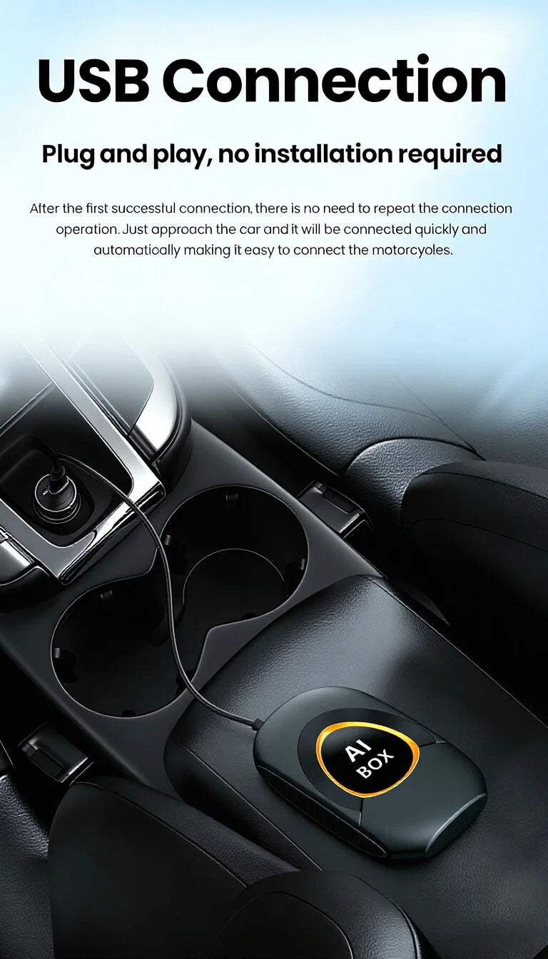CarRocket Wireless CarPlay AI Box Plug And Play Android 15 Netflix YouTube Car Multimedia Video Box for Cars with Wired CarPlay