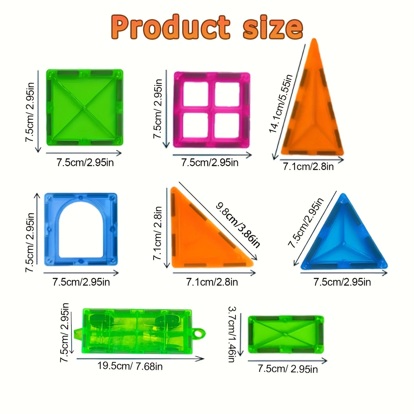 Magnetic Building Blocks, 3D Puzzle Assembly Suitable for Boys and Girls Birthday Gifts, Colors Are Random