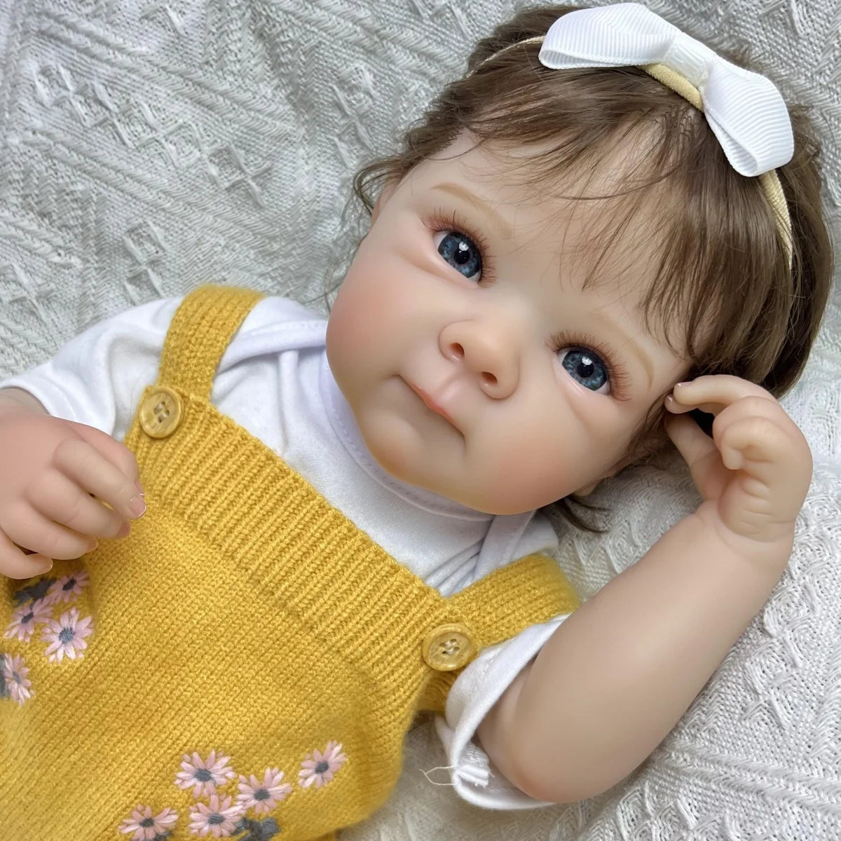 BZDOLL 19Inch 48CM Full Vinyl Body Reborn Baby Doll Toy Lifelike Handmade Fashion Birthday Gift Play House Bedtime Comfort Doll